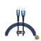 Cablu Date si Incarcare USB-A - USB-C Baseus Glimmer Series 100W 1m Albastru
