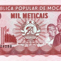 Bancnota Mozambic, 1000 Meticais 1983-1989 (stema modificata), UNC