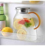 Carafa din sticla borosilicata cu capac din Inox, SQUARE, 1400 ml, 9x13x20 cm