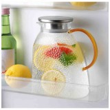 Carafa din sticla borosilicata cu capac din Inox, SQUARE, 1400 ml, 9x13x20 cm