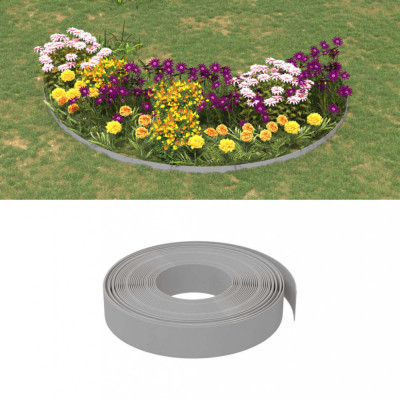 vidaXL Borduri de grădină, 3 buc, gri, 10 m 10 cm, polietilenă foto