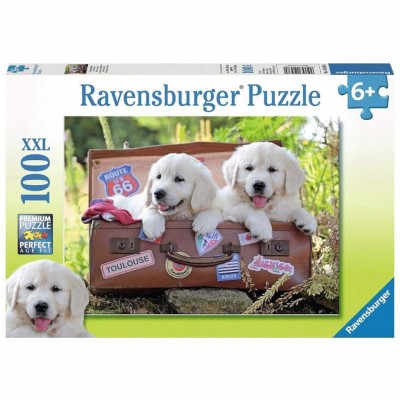Puzzle Catei In Valiza, 100 Piese foto