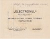 Electronul Materiale Electrice Technice Telefonice Bucuresti 1923