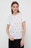 Weekend Max Mara bluză din in culoarea alb, cu imprimeu 2415940000000