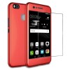Husa Full Cover 360&deg; (fata + spate + geam sticla) pentru Huawei P9 Lite, rosu