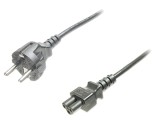 Cablu CEE 7/7 cu mufă IEC C5 mamă 750mm 10A 250V negru