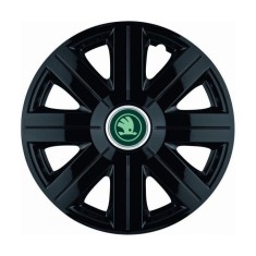 Set 4 Capace Roti Autohelix MSA&reg; potrivite jantelor de 16 inch, pentru Skoda Verde model Cosmos Black