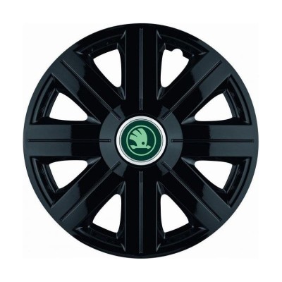 Set 4 Capace Roti Autohelix MSA&amp;reg; potrivite jantelor de 14 inch, pentru Skoda Verde model Cosmos Black foto