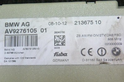 Amplificator de antena BMW 6 Cabrio F12 2012 OEM: 927610521367510 1598203 foto