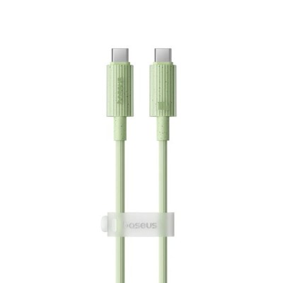 Cablu Type-C la USB-C, Super Fast Charge, 100W, 480Mbps, 2m - Baseus Habitat Series (P10360202631-01) - Natural Green foto
