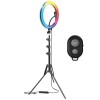 Lampa circulara LED 26 cm diametru,RGB, trepied reglabil 200 cm, telecomanda bluetooth inclusa, Dactylion