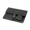 Husa tableta Davidts Leyden, piele naturala, neagra, 26x19x2 cm