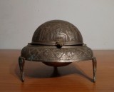 Vas persan din alama argintata | Iran | piesa veche si rara