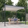 VidaXL Pavilion grădină, acoperiș retractabil, crem, 3x3 m 318534