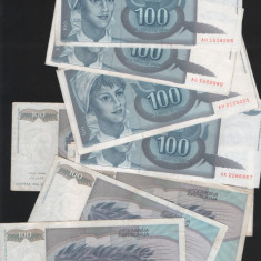 Iugoslavia Yugoslavia 100 dinara dinari 1992 F-VF pret pe bucata