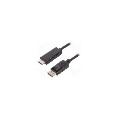 Cablu DisplayPort - HDMI, DisplayPort mufa, HDMI mufa, 1m, negru, QOLTEC - 50435