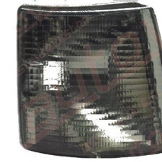 Lampa semnalizare fata VW TRANSPORTER (T4)/MULTIVAN, 07.1990-03.2003, TYC, fata, partea stanga, carcasa neagra, negru fumuriu; cu mufa bec; tuning;