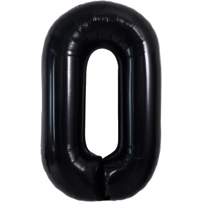 Balon folie metalizata litera o, flippy, 40 cm, umflati cu heliu sau aer, ambalaj individual, pai inclus, negru foto