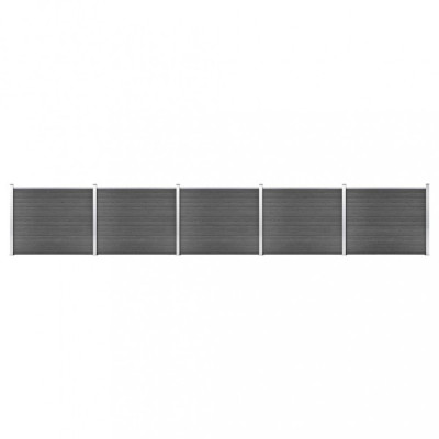 vidaXL Set panouri gard, 872x146 cm, negru, WPC foto