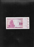 Zimbabwe 50 dollars 2009 seria0453326 aunc