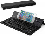 Tastatura Pliabila Super Slim Exaltus&reg;, Portabila cu Suport pentru Tablete si Telefoane, conectivitate Bluetooth, Compatibila cu Android / iOS / Windo