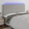 vidaXL Tăblie de pat cu LED, gri deschis, 180x5x118/128 cm, textil 3122578