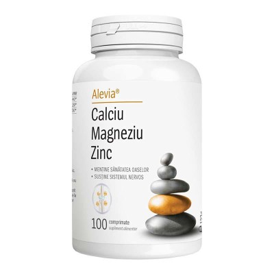 Calciu Magneziu Zinc 100 comprimate Alevia foto