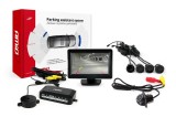 Set senzori de parcare AMiO TFT01 4,3 inch cu camera marsarier CAM-305 LED Night vision, 4 senzori negri, afisaj TFT, 12V, 480 x 234, raza 0-2,5 m
