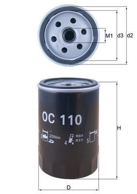 MAHLE OC 110 Filtru ulei foto
