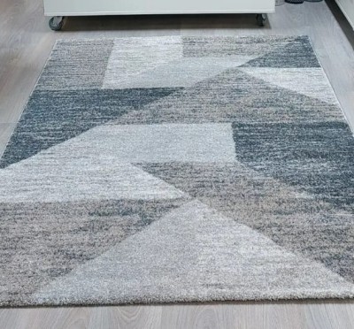 Covor Model Roma 31SKS, Marime 80 x 150 cm, Crem, Gri, Inaltime Fir 12 mm, Antialergic, Polipropilena, Living, Dormitor, Sufragerie, Birou foto