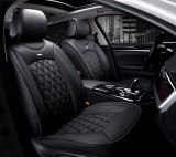 2 x LUX Huse Scaune pentru Masini Auto Universal Negru Eco Piele