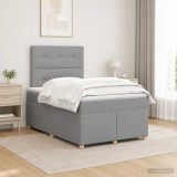 Cumpara ieftin Pat boxspring cu saltea Gri deschis 120 x 200 cm Tesatura
