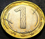 Moneda Bimetalica 1 LEV - BULGARIA, anul 2002 * cod 2372