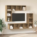 Cumpara ieftin Set comoda TV 4 buc. 37 x 37 x 142,5 cm Stejar Artizanal