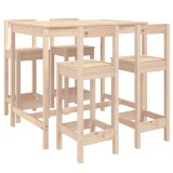Set mobilier de bar pentru gradina, 5 piese, lemn masiv de pin