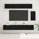 Cumpara ieftin Set comoda TV 6 buc. 100 x 30 x 30 cm Stejar Negru