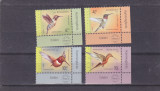 ROMANIA 2022 COLIBRI PASARI Serie 4 timbre CU MARGINE TAB LP.2379 MNH**, Fauna, Nestampilat
