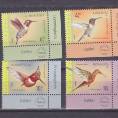 ROMANIA 2022 COLIBRI PASARI Serie 4 timbre CU MARGINE TAB LP.2379 MNH**