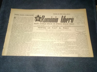 ZIARUL ROMANIA LIBERA 7 IUNIE 1951 foto