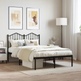 VidaXL Cadru de pat metalic cu tăblie, negru, 120x200 cm