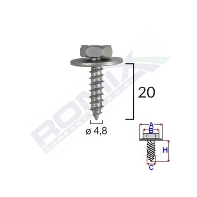 Surub Fixare Elemente Motor Pentru Toyota 4.8X20mm Set 10 Buc 137230 C60611-RMX foto