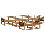 vidaXL Set de canapele de exterior 9 pcs natural Lemn Solid de Acacia 3382682