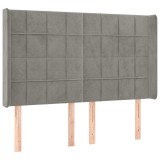 Cumpara ieftin Tablie de pat cu aripioare gri deschis 147x16x118/128cm catifea