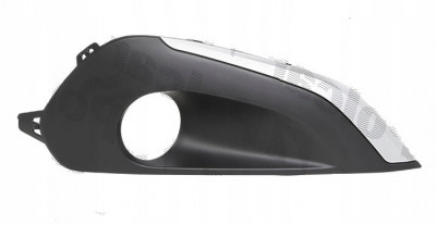 Grila bara Peugeot 208, 04.2012-, fata, Dreapta, cu ornament gri; cu gaura proiector; lateral foto