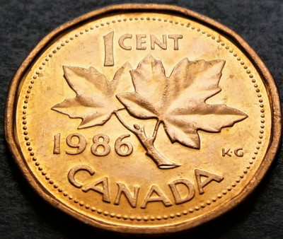 Moneda 1 CENT - CANADA, anul 1986 * cod 2763 B = UNC foto