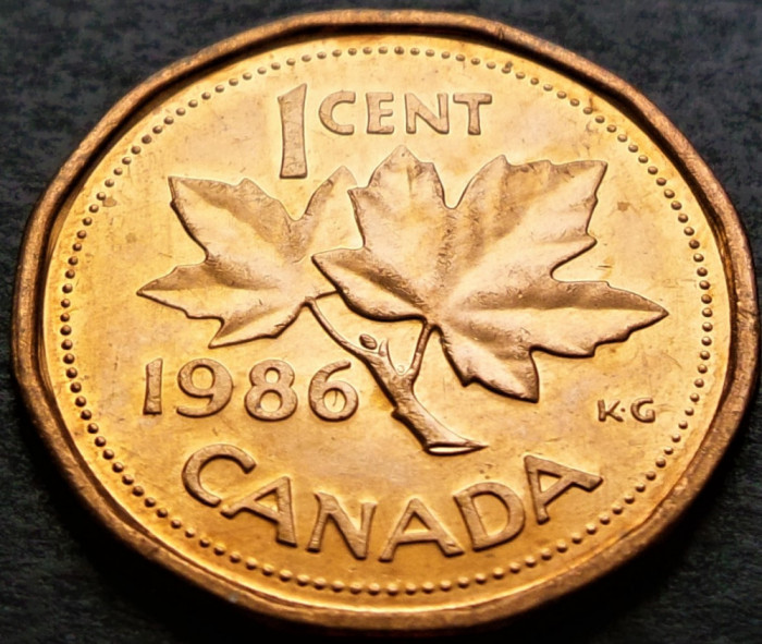 Moneda 1 CENT - CANADA, anul 1986 * cod 2763 B = UNC