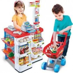 Set de joaca supermarket pentru copii, 42 accesorii, scanner si casa functionale foto