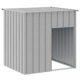 Cumpara ieftin Cusca pentru caini cu acoperis gri deschis 110x103x109 cm otel galvanizat