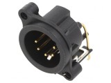 Soclu XLR Tată 5 PIN Unghi 90&deg; THT Negru, Neutrik