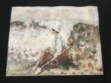 colectie / arta / design - Pictura ulei pe carton reproducere dupa Pescarita de Nicolae Grigorescu !